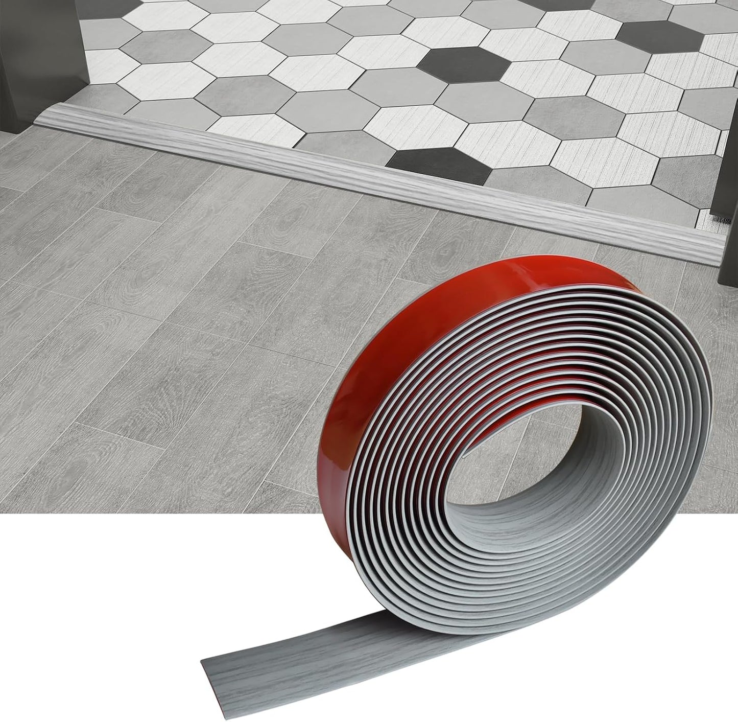 Floor/Door Flat Transition Strip & Self Adhesive Floor Vinyl Floor Edge Trim Laminate Floor Gap Covering Joining Strip