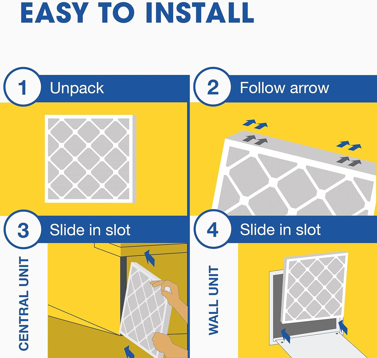 Aerostar 21.5x23.5x1 MERV 11-6 Count - Pleated Furnace & Air Conditioner Filters - Removes Dust, Cold & Flu Germs, Lint, Mold, Pet Dander, Allergy-Causing Pollen, Smog & Smoke