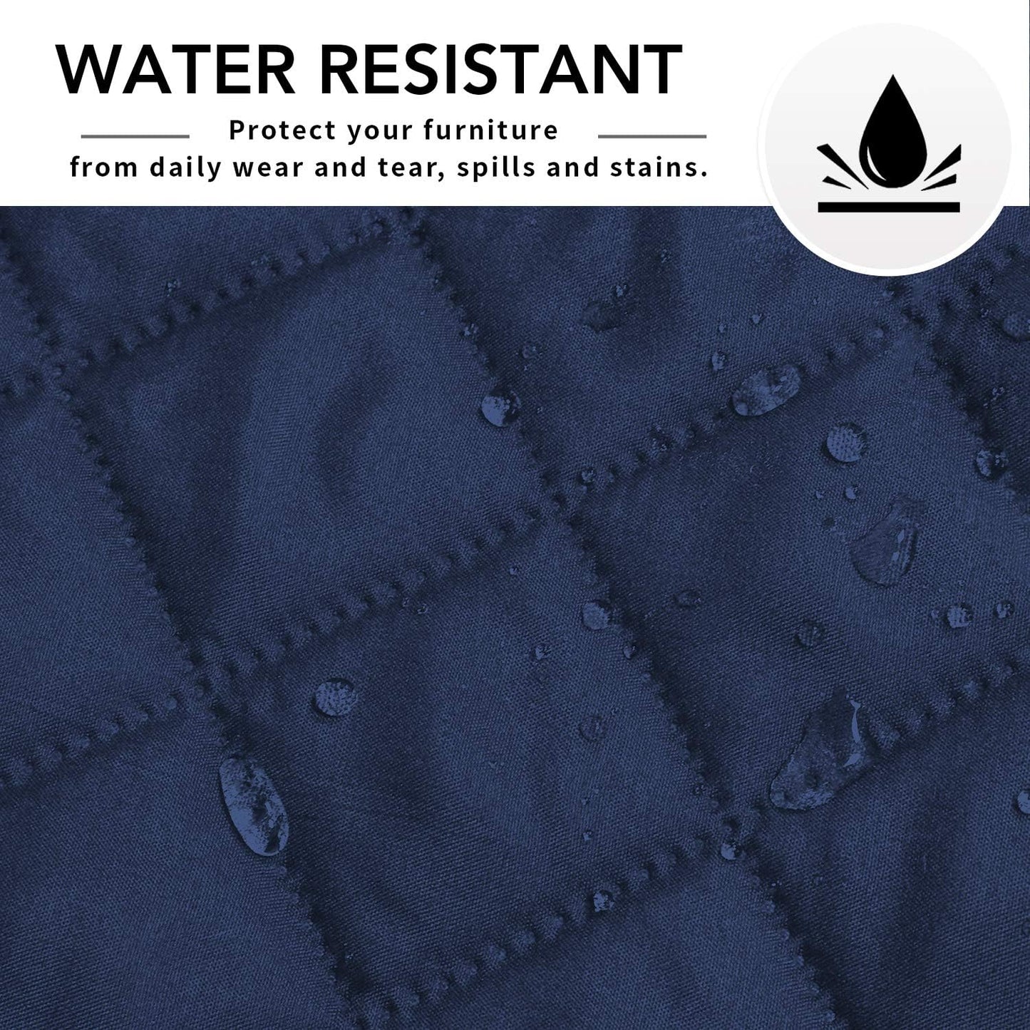 Easy-Going L Shape Couch Cover - Sectional Chaise Lounge Sofa Slipcover Reversible Dog Cat Pet Kids Children Furniture Protector (Large, Navy)