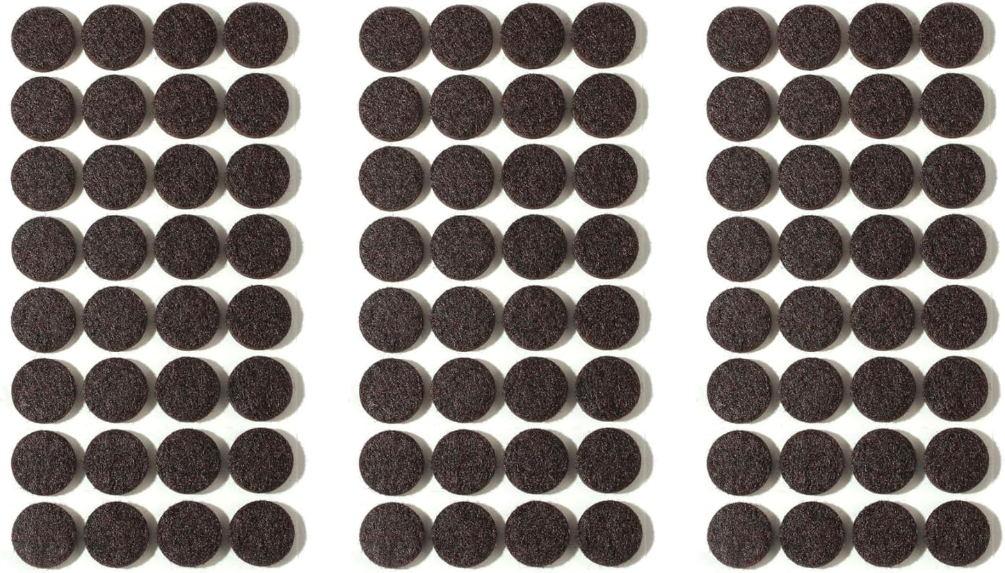 Furnigear Felt Furniture Pads for Hardwood Floors - Self Adhesive Chair Felt Pad, Floor Protector for Furniture Feet, Furniture Sliders Moving Furniture Smoothly, Anti Scratch 96 Pcs 3/4" Round Brown