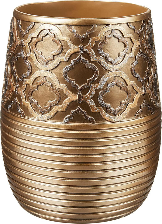 Zahari Home Decorative Trash Can for Bathroom, Office & Bedroom - 2.1 Gallons Stylish & Small Trash Can for Dorms, Desktop & Restroom - Chic Waste Basket for Compact Spaces, Spindle