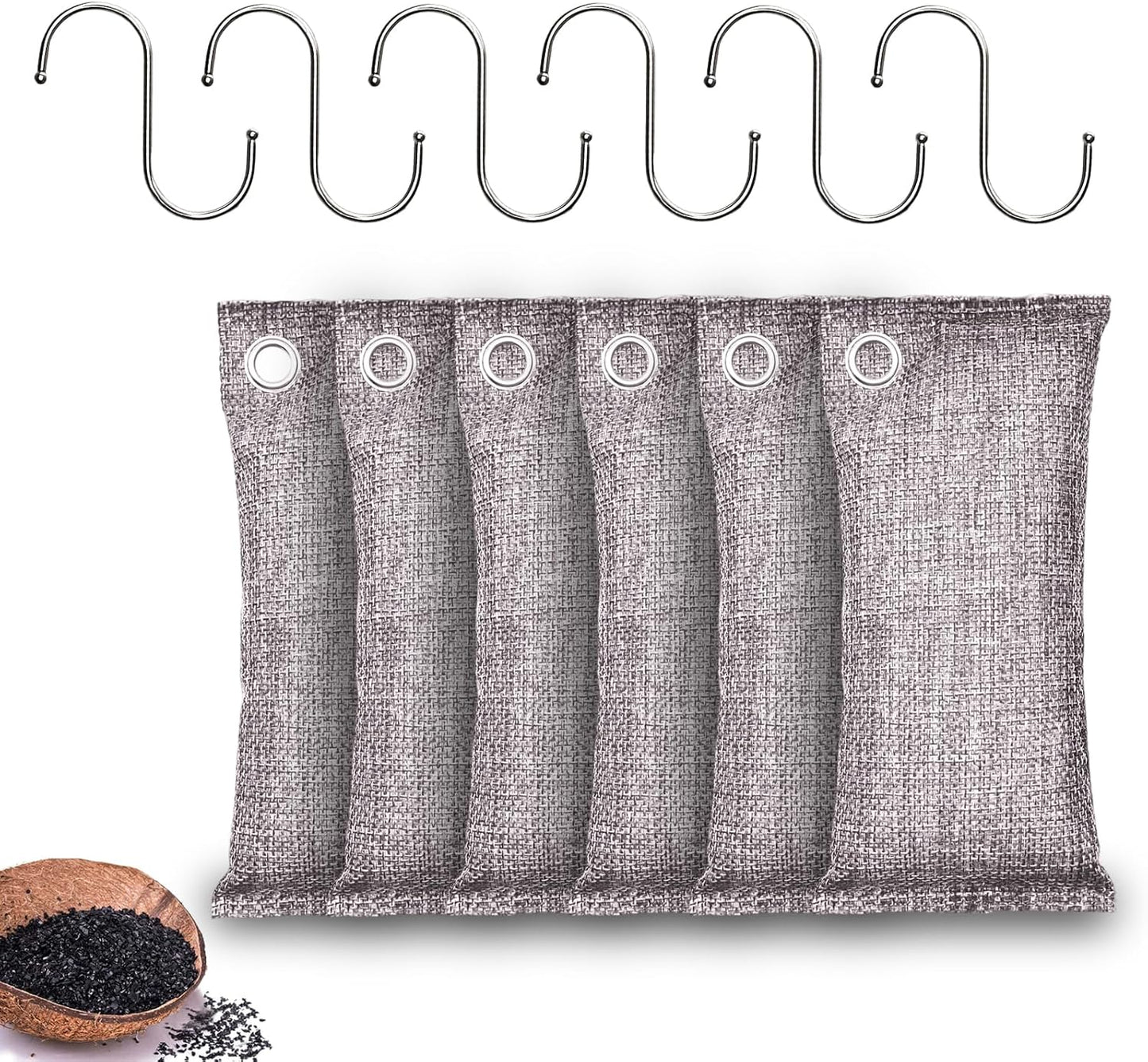 Activated Charcoal Odor Absorber, Odor Eliminator for Strong Odor,Coconut Shell Charcoal Air Purifying Bags for Home Car Closet Pet, Smoke Room Deodorizer