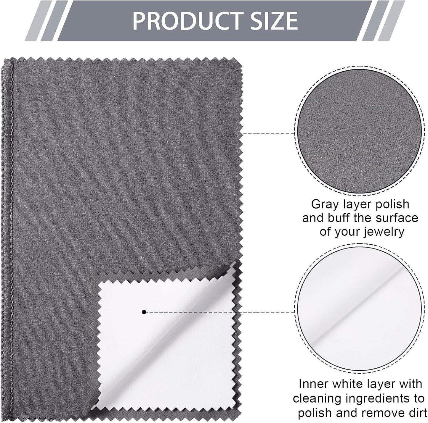 Breling 20 Pcs Silver Jewelry Polishing Cloths 6 x 8 inches Jewelry Cleaning Cloth Sterling Polish Cloths for Jewelry