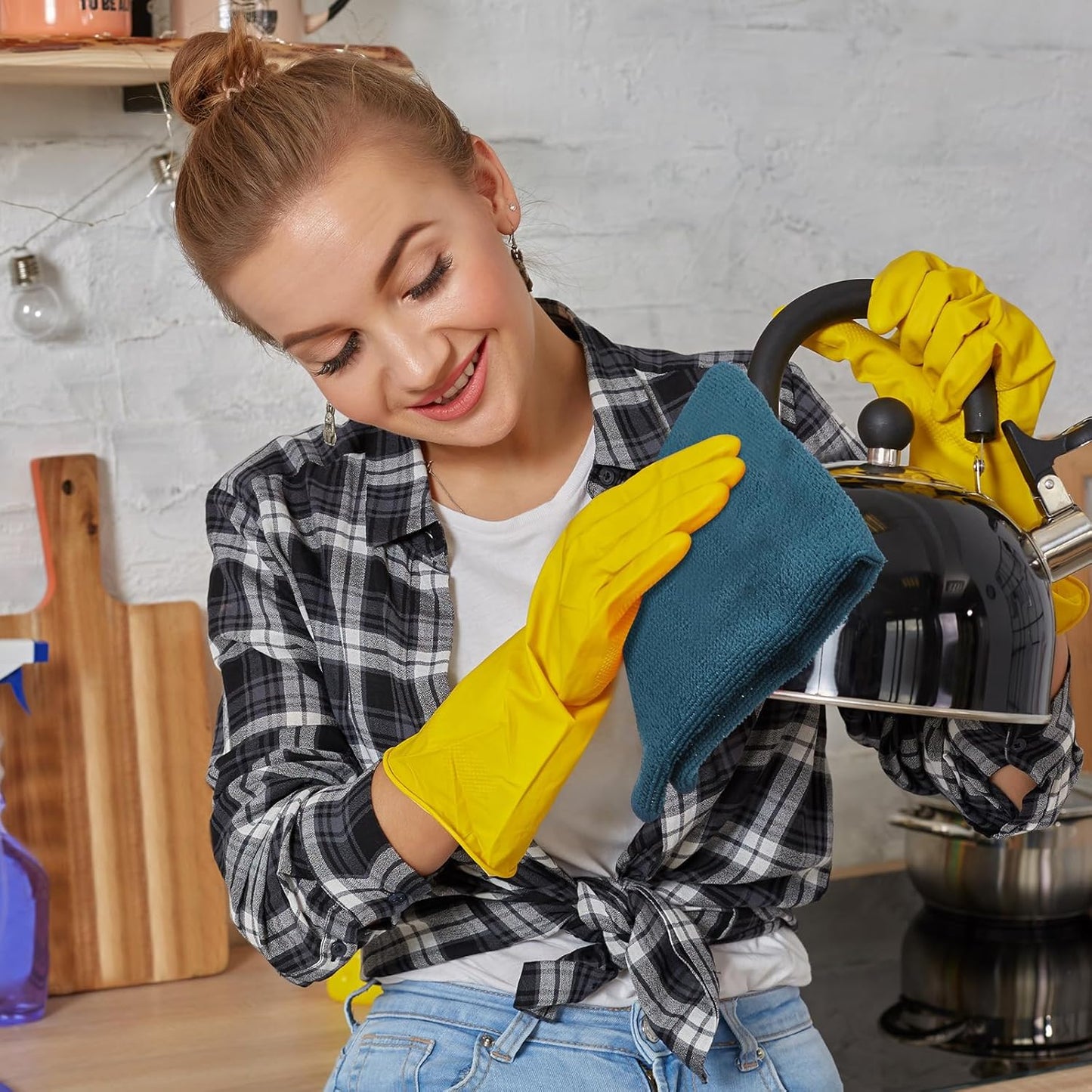 Tenare 100 Count12'' x 12'' Microfiber Cleaning Cloths Reusable Cleaning Rags Bulk Microfiber Towels Softer Highly Absorbent Washcloths for House Kitchen Car Window(Teal)