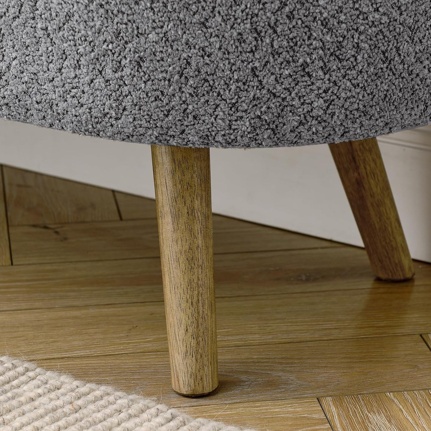 Furnimart 43.5" Queen Size Storage Ottoman Bench, Flip Top End of Bed Storage Bench, Upholstered Blanket Bench for Bedroom, Entryway, Living Room, Tufted Looped Pile Yarn Fabric (Grey)