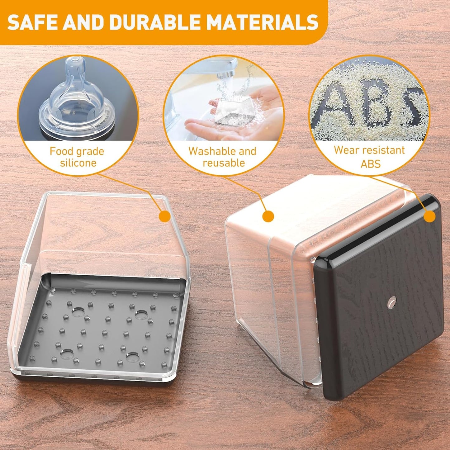 Furniture Sliders,24 PCS Square Chair Leg Sliders for Carpet, Furniture Movers Sliders, Carpet Chairs Furniture Glides, Floor Protectors, Carpet Moving Sliders Easily Move.(Clear,Fit:0.67-0.87").