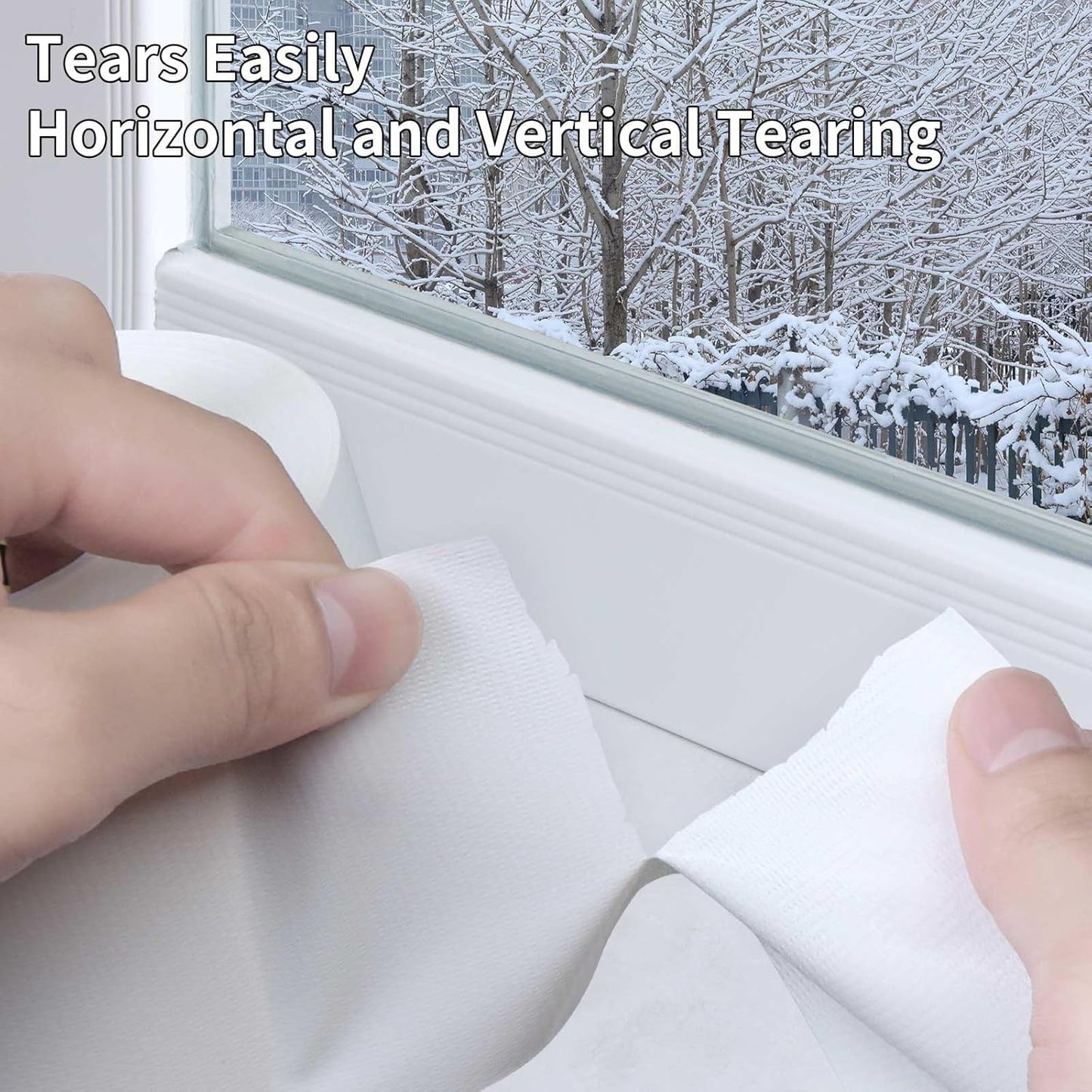 3Pack Duct Tape Heavy Duty Single Sided, Strong Adhesive High Strength, Waterproof Mesh Tape for Indoor Outdoor Repairing Sealing Bonding, Easy Use Hand Tearable, 2.36 Inch x 66 Feet, White