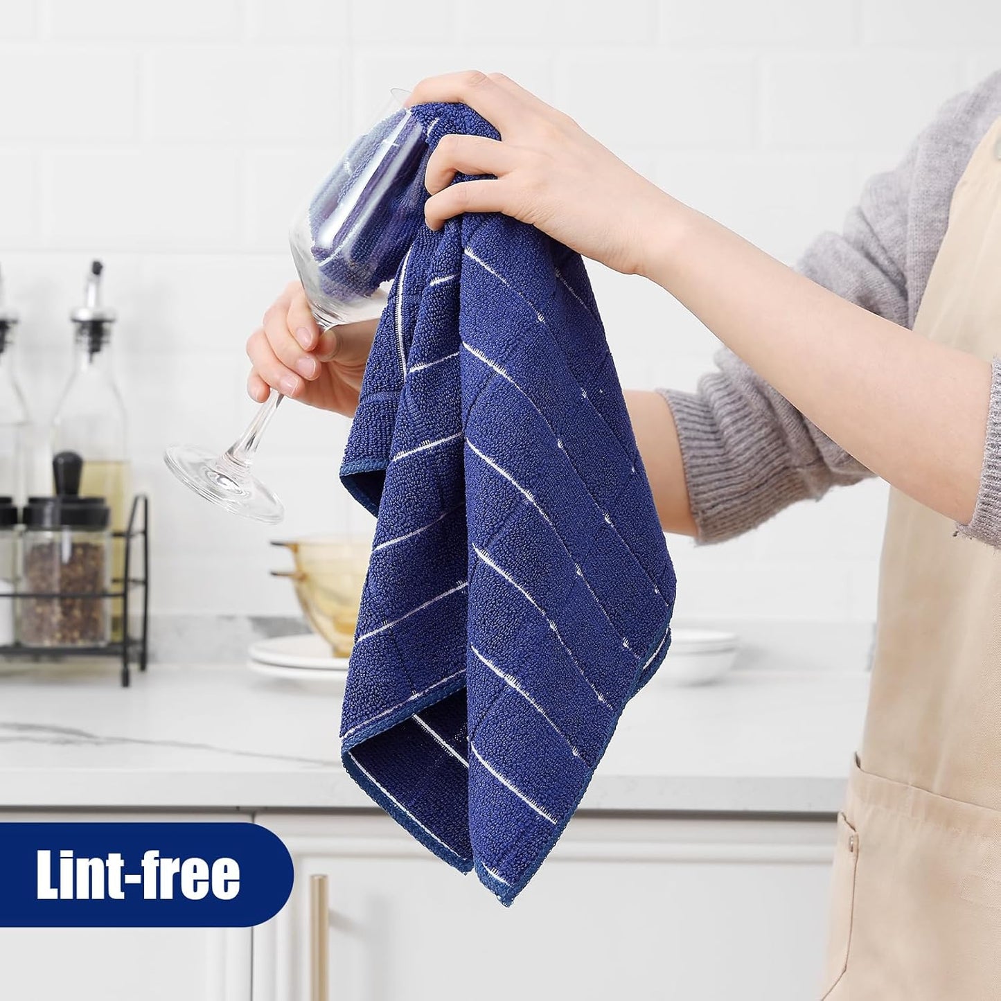 Homaxy Microfiber Kitchen Towels and Dishcloths Set, 16 Pack Soft and Absorbent Dish Hand Towels Bulk, 28 x 16 Inch & 12 x 12 Inch Quick Drying Rags for Washing Dishes, Grey