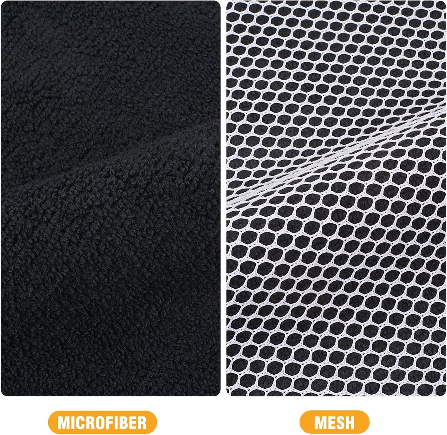 KinHwa Kitchen Washcloths for Dishes Absorbent Microfiber Dish Cloths Quick Dry Dish Rags with Poly Scour Scrub Side Ideal for Kitchen Cleaning (Black, 12inchx12inch 9 Pack)