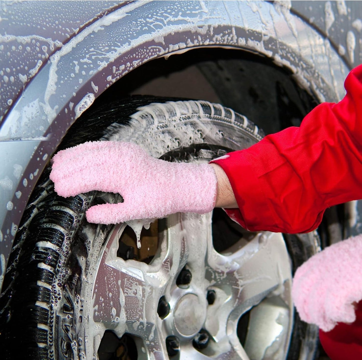 Patelai 3 Pairs Microfiber Plant Dusting Gloves Leaf Cleaning Gloves for Indoor Plants, Blinds, Furniture, House (Small,Green Yellow, Water Blue, Pink)