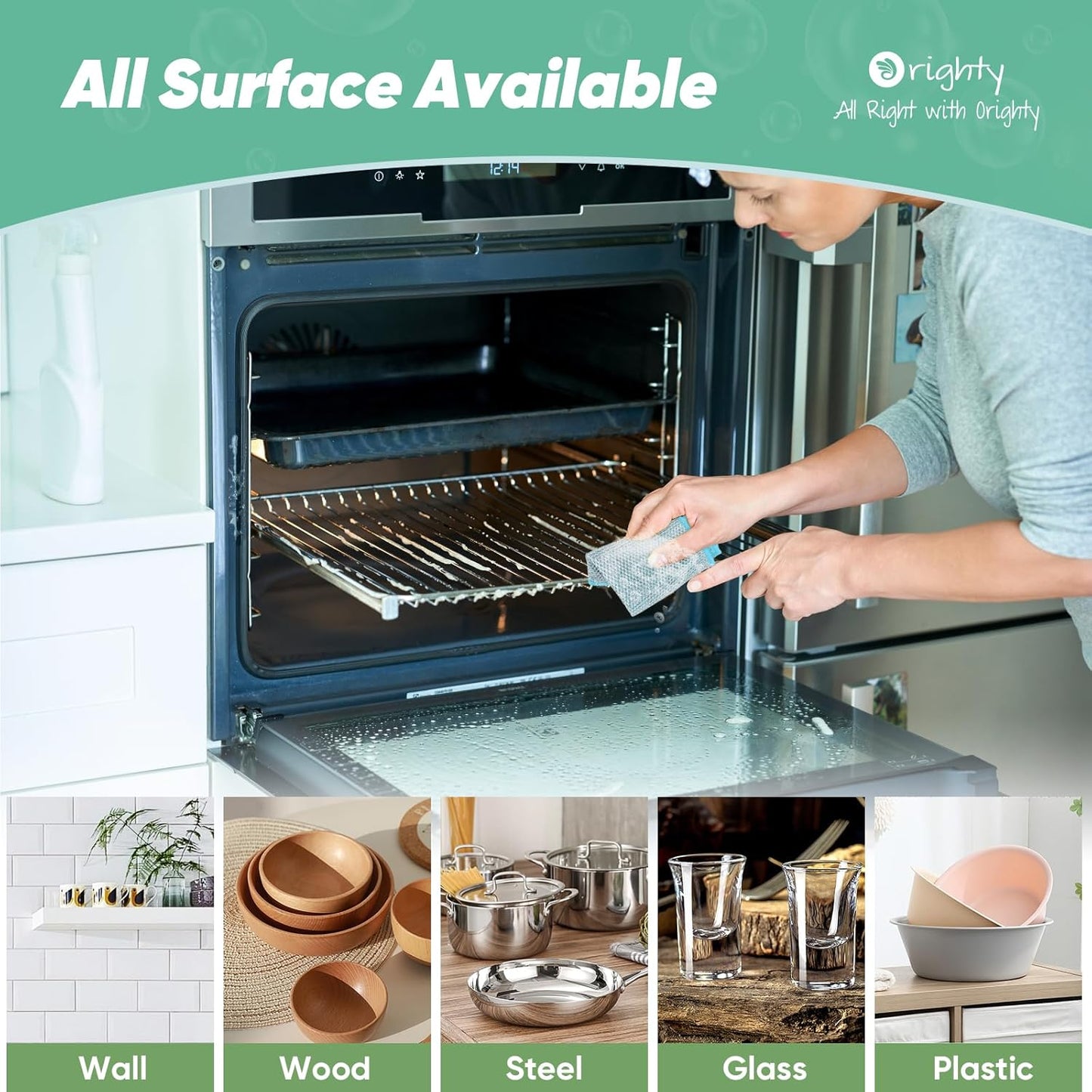 Orighty Multipurpose Wire Dishwashing Rag 12 Pcs, Upgraded Double-Layer Non-Scratch Wire Dish Cleaning Cloths, Kitchen Reusable Steel Scrubber, Powerful Dishcloth Rag for Cookware, Multicolor, 7"x8"