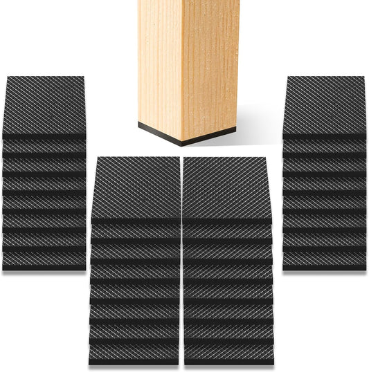 CHUNZEXI Non Slip Furniture Pads - 32 Premium Furniture Grippers Self Adhesive Rubber Furniture Feet, Anti Slide Furniture Hardwood Floor Protector for Keep Couch Stoppers (1.5 inch Square)