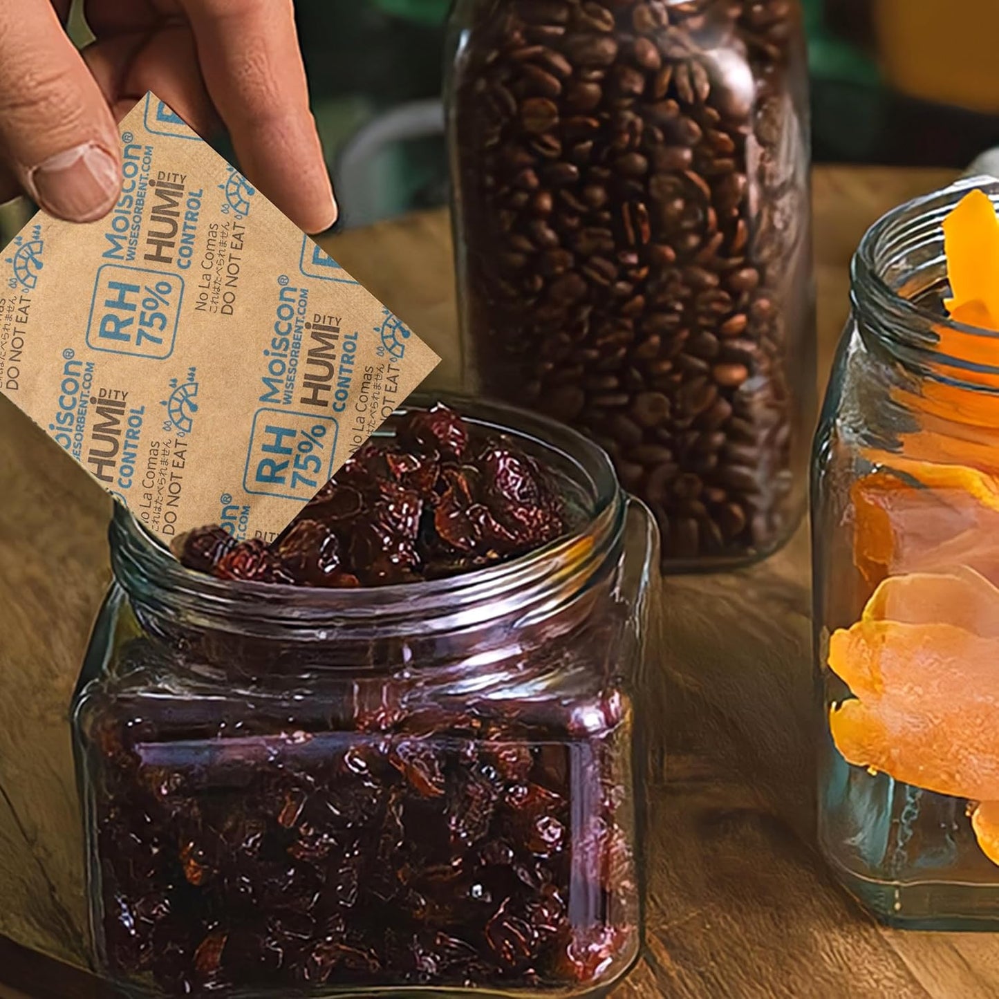 75% RH 8 Gram 60 Pack Two-Way Humidity Control Packs for Storing Up to 5 Items, Size 8 Moisture Control Packets Individually Wrapped for Small Non-Plastic Travel Cases