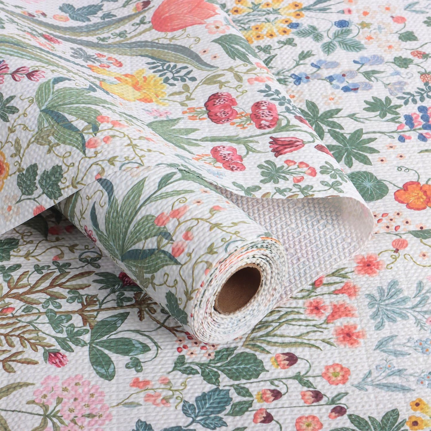 Floral Shelf Drawer Liners, 16IN x 10FT Non Adhesive and Strong Non-Slip Colorful Cabinet Drawer Shelf Liners for Kitchen Wire Fridge, Waterproof Cabinet Liner,Easy to Clean