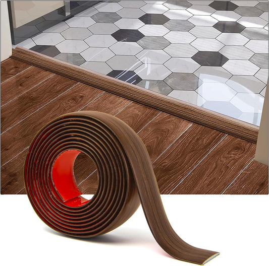 Art3d 10 FT Self Adhesive Vinyl Floor Transition Strip, Laminate Floor Strip Floor Flat Divider Strip for Joining Floor Gaps,Carpet Threshold Transition,Floor Tiles（1.57in, Cherry）