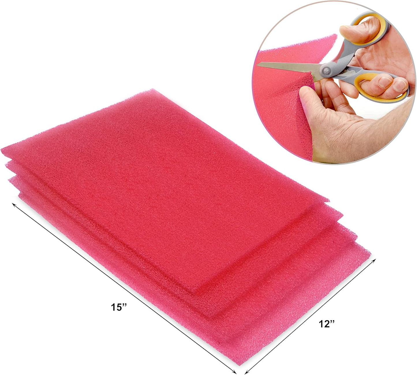 Dualplex® Fruit & Veggie Life Extender Liner for Fridge Refrigerator Drawers, 12x15 Inches (4 Pack) – Extends The Life of Your Produce & Prevents Spoilage (Red)