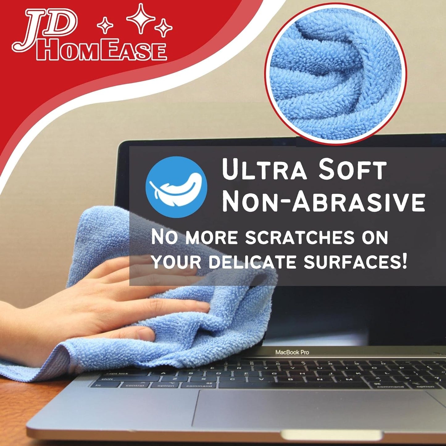 Microfiber Cleaning Cloths,12 Pack, 16"x16", All-Purpose, Softer, Highly Absorbent, Lint-Free, Reusable, Washable Pro Towels, Brown, for House, Kitchen, Bathroom, Car, Office