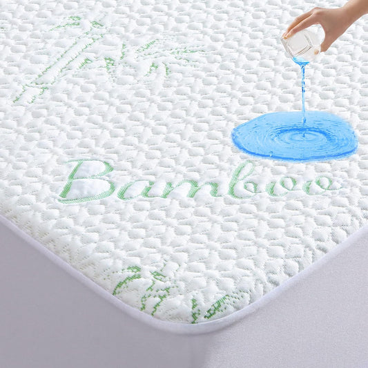 GOONIK Full Size Mattress Protector, Breathable Bamboo Viscose Waterproof Full Size Mattress Pad Cover with 6-16 inches Deep Pocket