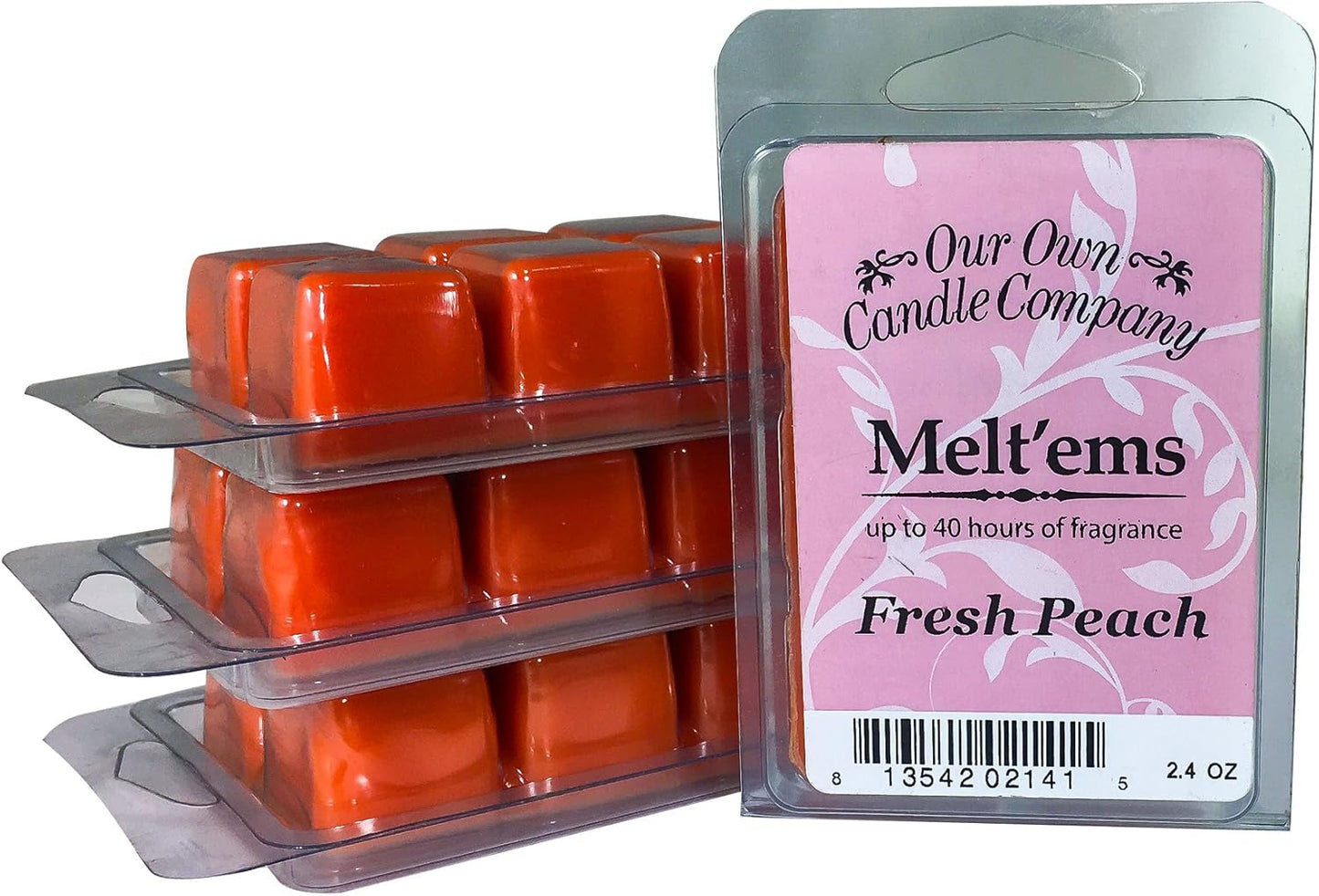 Our Own Candle Company Premium Wax Melt, Fresh Peach, 6 Cubes, 2.4 oz (4 Pack)