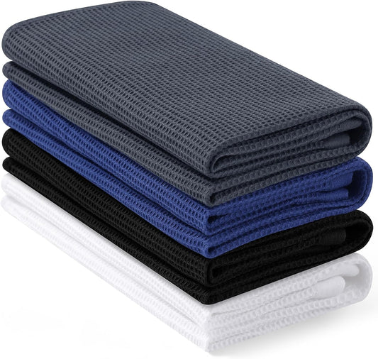 Homaxy 100% Cotton Waffle Weave Kitchen Towels - 4 Pack Soft and Absorbent Dish Towels - 16 x 26 Inches Quick Dry Hand Towels - Multiple Colour