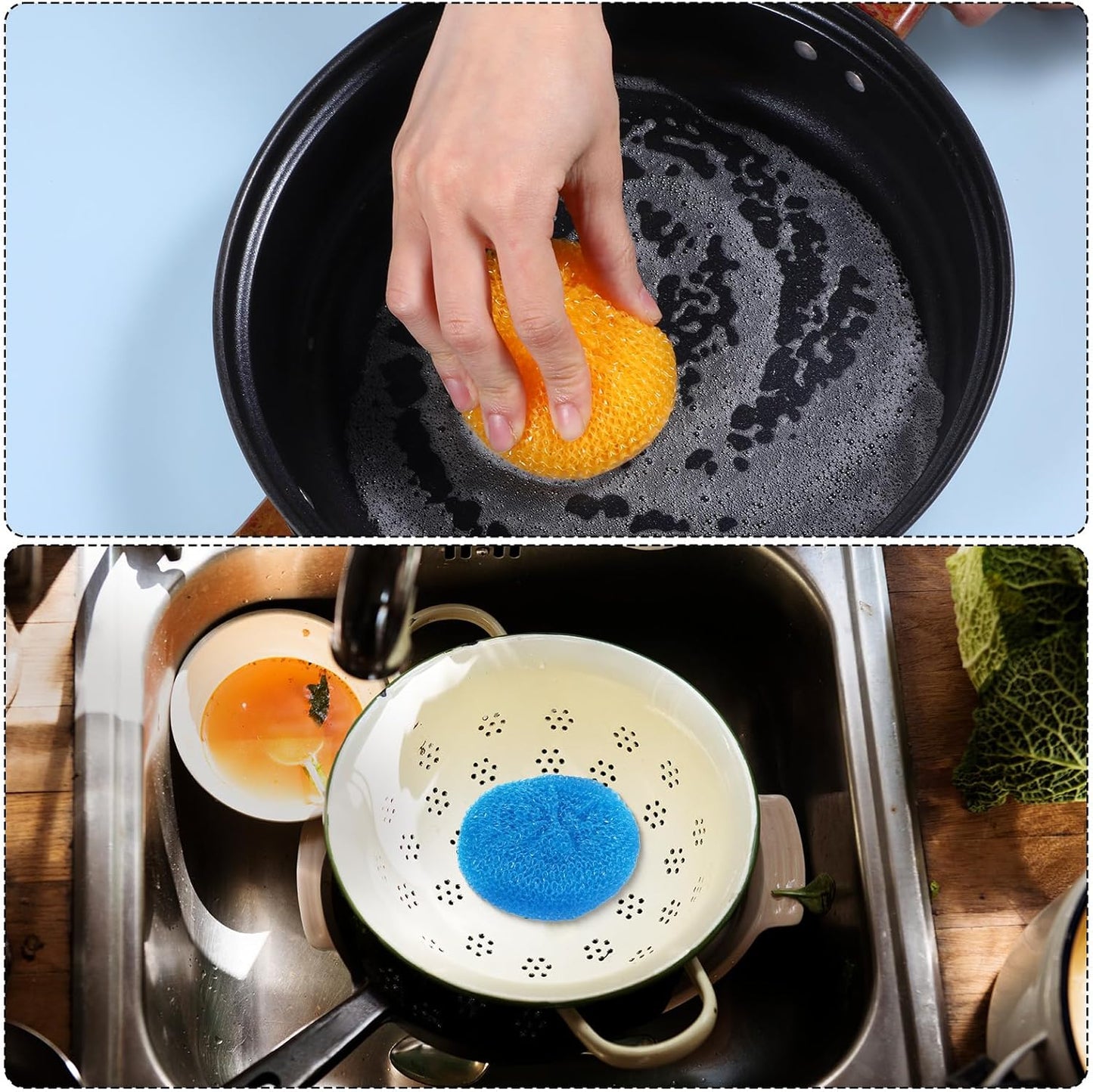 100 Pcs Plastic Scrubbers for Dishes, Round Pot Scrubbers for Kitchen Non Scratch Scouring Pads 3.35" Nylon Mesh Dish Scrubber Reusable Poly Mesh Scouring Dish Pads for Household Cleaning