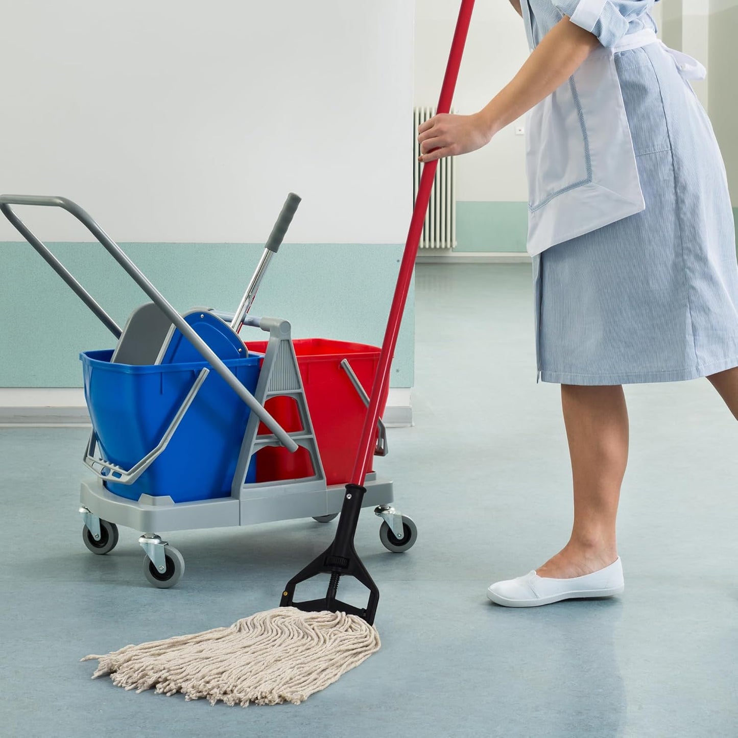 Matthew Cleaning 20oz 3Pack Cotton Floor Mop,Cotton Looped-Open String Heavy Duty String Refills, Universal Headband Blend,Mop Head Replacement for Home, Industrial and Commercial Use(White)