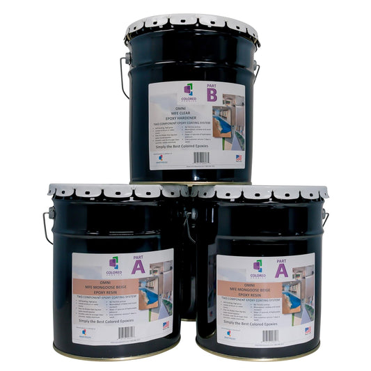 Colored Epoxies Mongoose Beige Epoxy Resin Coating Made with Beautiful and Vibrant Pigments, 100% Solids, for Garage Floors, Basements, Concrete and Plywood. 15 Gallon