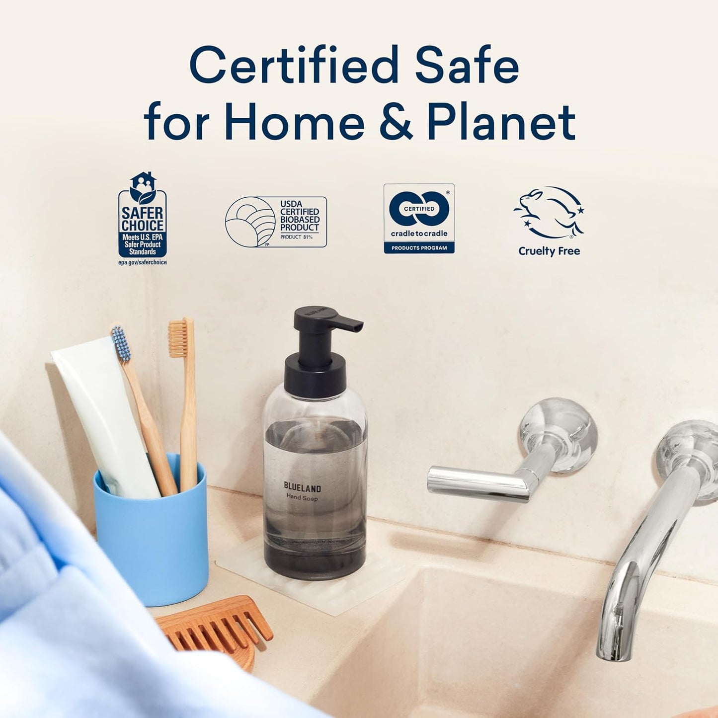 BLUELAND Foaming Hand Soap Refill Tablets, 10-Pack, Variety Pack Scents, Eco Friendly Cleaning Products, 10 x 9 Fl oz