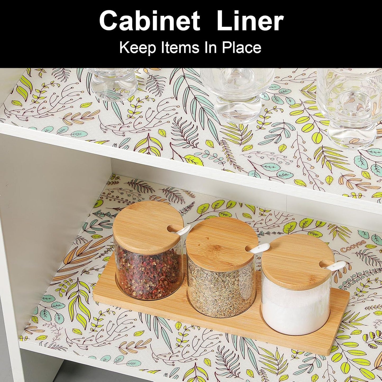 Cooyes Shelf Liner, Non-Adhesive Waterproof Drawer Liner, Durable Easy-to-Cut EVA Shelf Paper for Kitchen Cabinets, Refrigerator, Cupboard, and Dresser (11.8 Inch W x 118 Inch L)