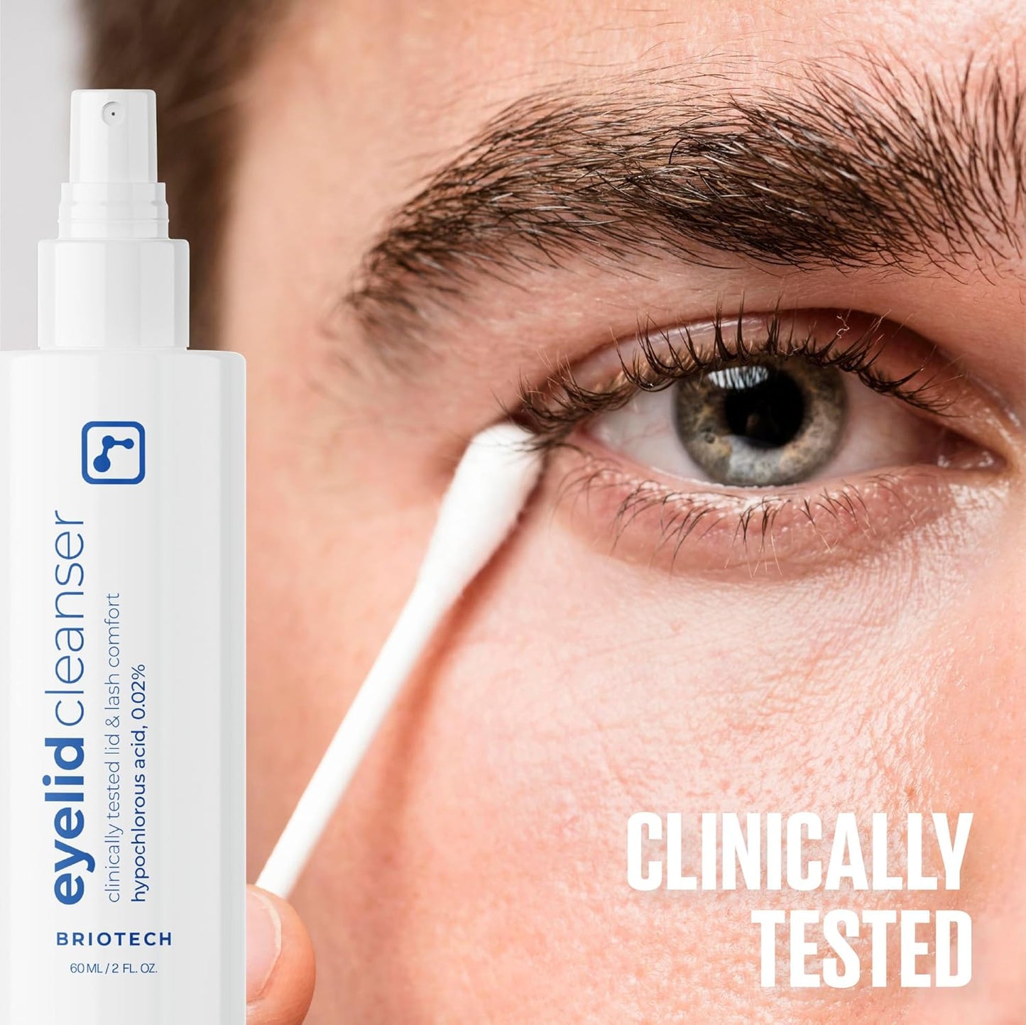 BRIOTECH Eyelid Cleanser, Hypochlorous Acid Spray, Lid & Eyelash Cleanser, Soothe Sensitivities, Calm Redness & Bumps, Support Against Irritation, Vegan, Travel Size 2 Fl oz (2 Pack)