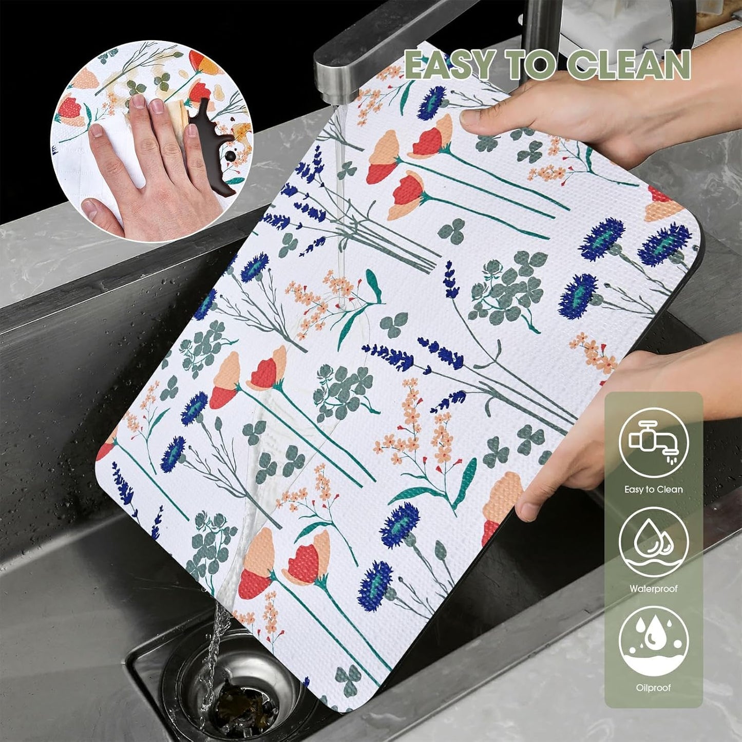 Drawer and Shelf Liner for Kitchen Cabinets, Non Adhesive, Non Slip Drawer Liner Shelf Paper for Kitchen, Waterproof Floral Shelf Liner (Purple red, 18INx20FT)