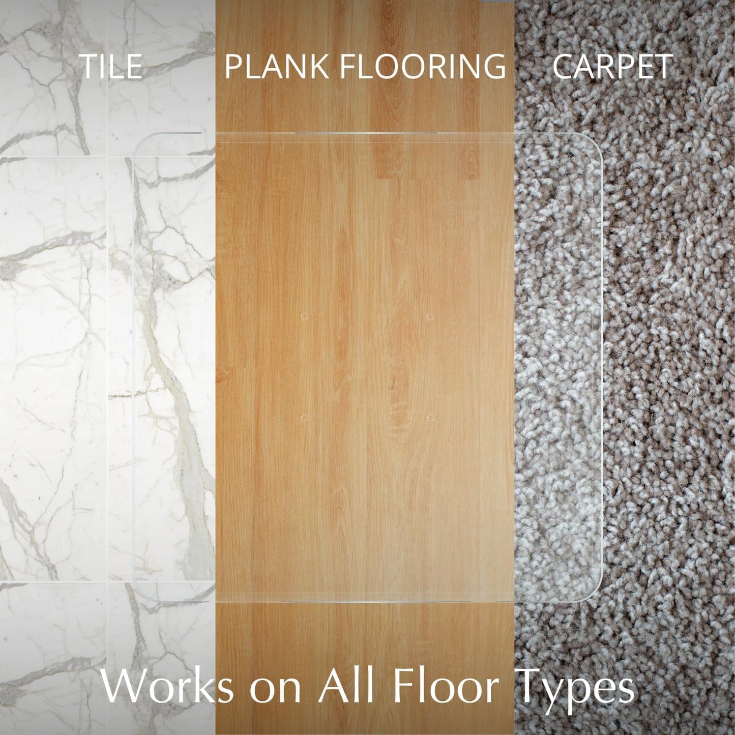 Exclusive Beveled Edge Glass Chair Mat for a Smooth Glide and Easy Roll On/Off by Clearly Innovative, Ultimate Office Chair Mat for Carpet or Hardwood Floor, 44x50