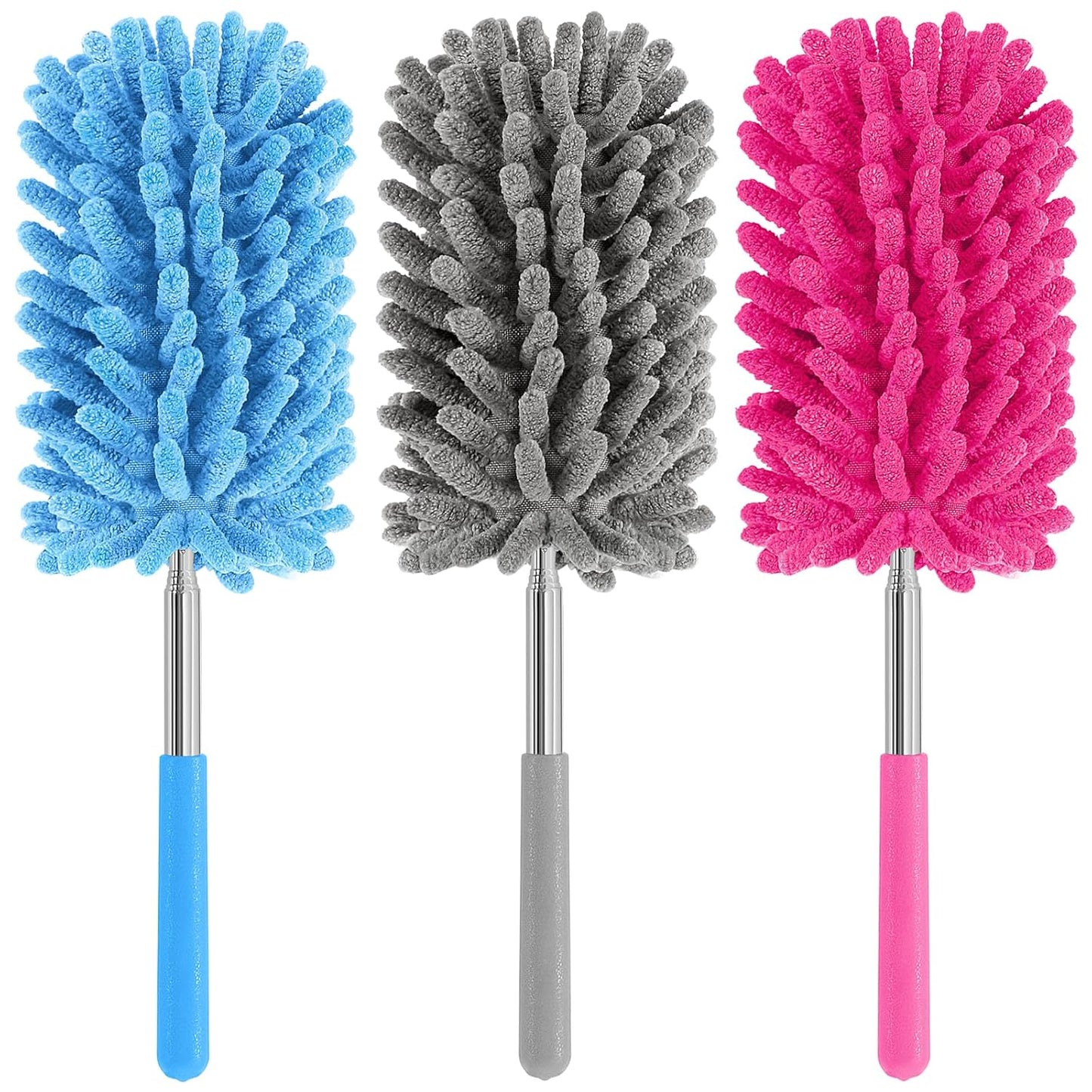 Mini Duster for Cleaning, 360° Bendable Hand Dusters with Extension Pole, Washable Small Duster for Car Interior, Office, Furniture