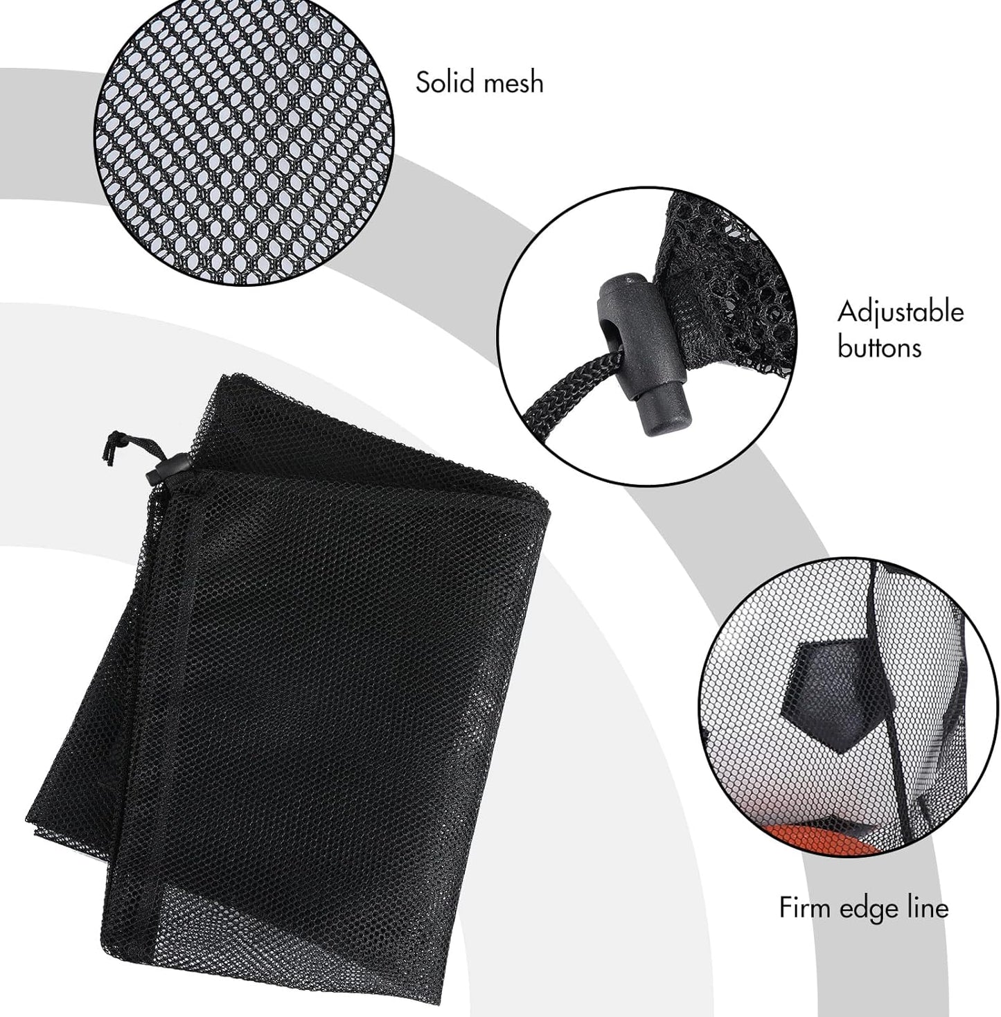 Berlune 30 Pack 24 x 36 Inches Large Mesh Bags for Laundry, Wash bags, Sturdy Mesh Material Closed with Drawstring, Factory, University, Dormitory, Travel and Apartment Dweller (Black)