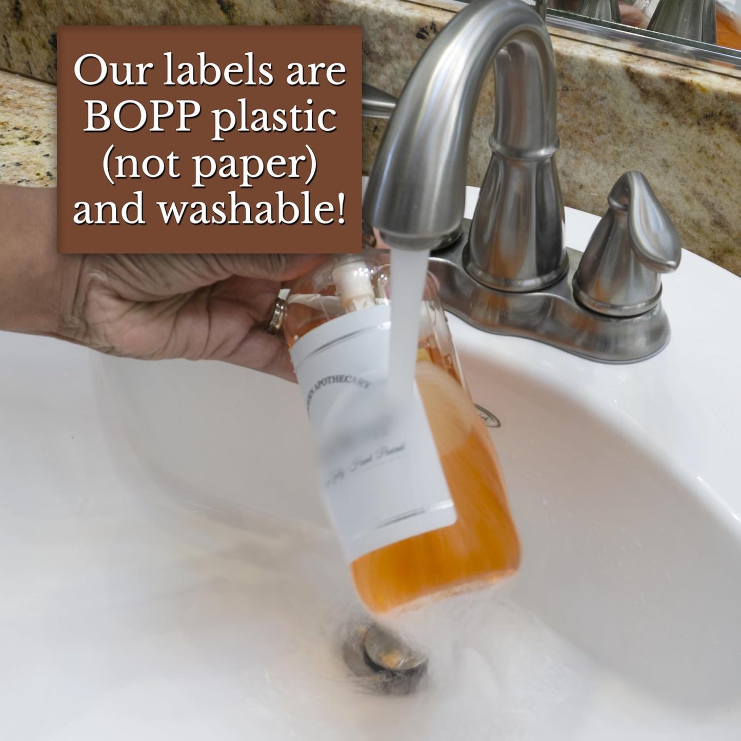 Clear Refillable Shampoo and Conditioner Bottles - Body Wash, Shampoo and Conditioner Dispenser - PET Plastic Shampoo Bottles Refillable with Pump - Waterproof Labels - 16 oz, 3 Pack (Black Plastic)