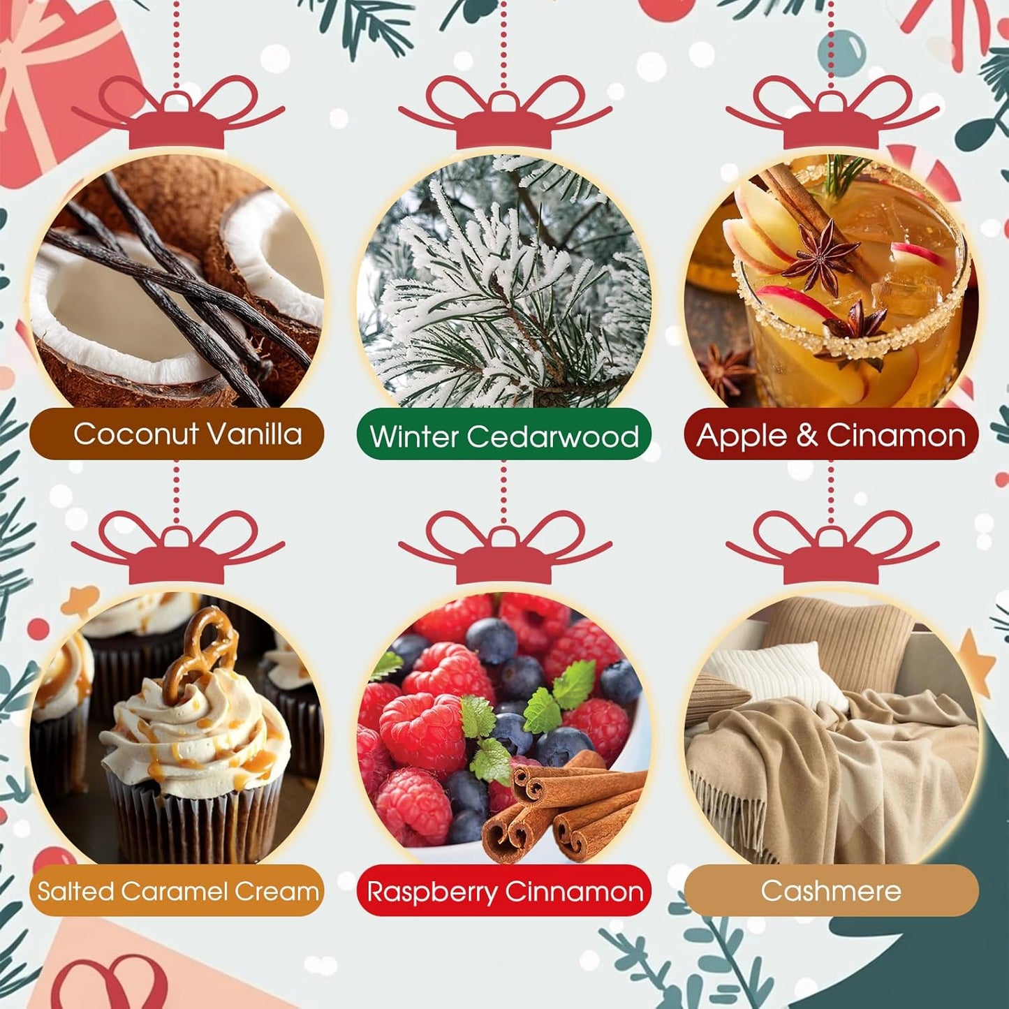 SCENTORINI Christmas Wax Melts, Wax Cubes Strong Scent 12 Pack, Scented Wax Melts, Long Lasting Soy Wax Melts for Warmer