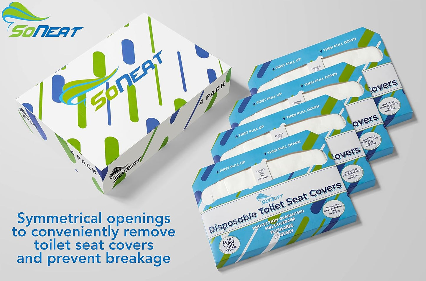 Disposable Toilet Seat Covers XL Half Fold Flushable – 400 Sheets (4 Pack) for Public Facilities, Office, School, Hotel & Business Use – Premium toilet seat cover For Commercial Wall Dispenser