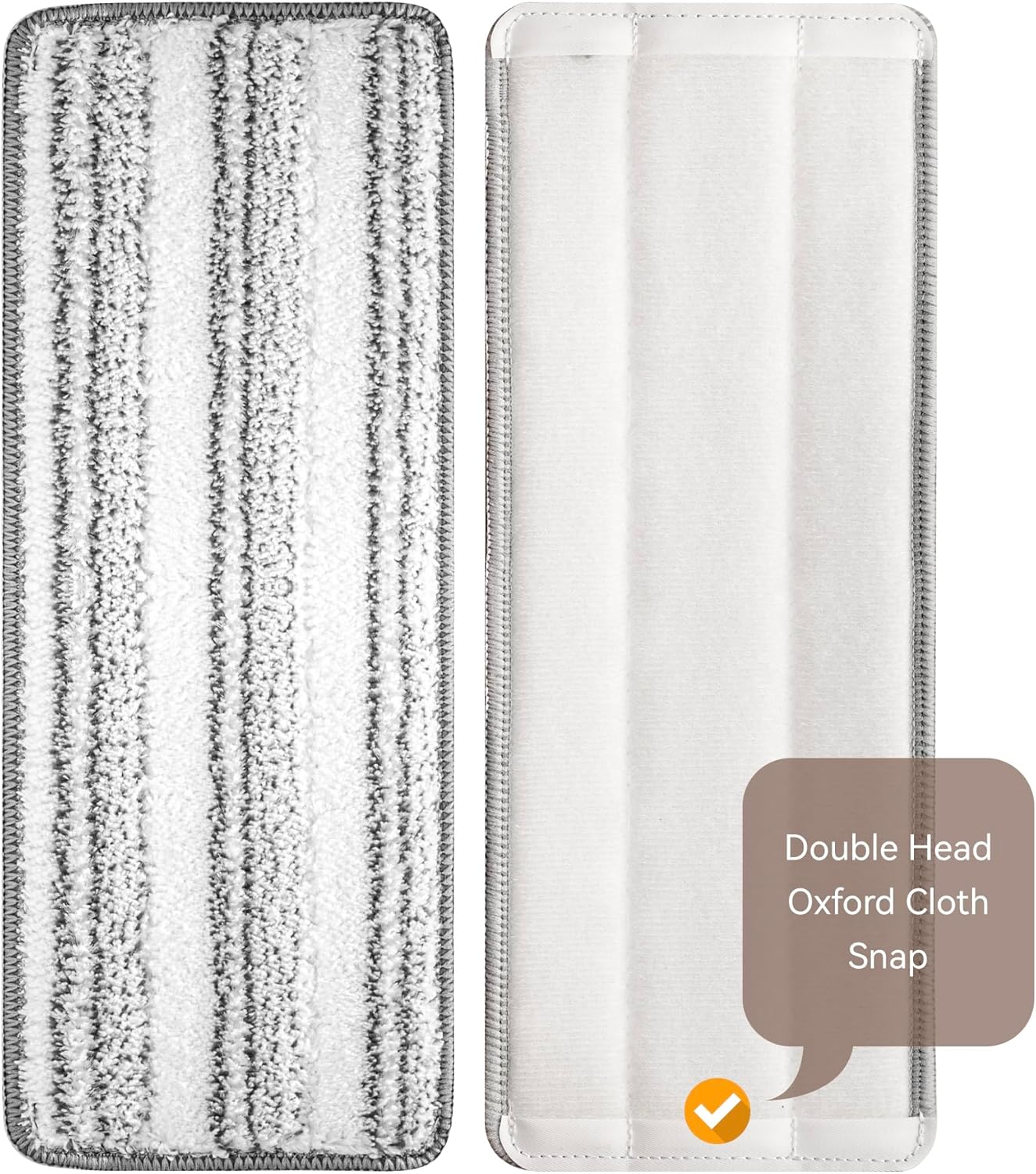 Microfiber Flat Mop Pads, 13-Inch Washable and Reusable Refills, 6-Pack Replacement for Wet and Dry Floor Cleaning, Compatible with 11-13" Hook and Loop (Velcro) Flat Mops