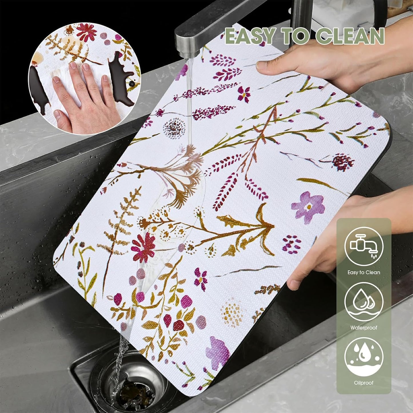 Drawer and Shelf Liner for Kitchen Cabinets 12INx20FT, Non Adhesive, Non Slip Floral Cabinet Shelf Drawer Liner Shelf Paper for Kitchen, Waterproof Cupboard Liners (Colorful Floral)
