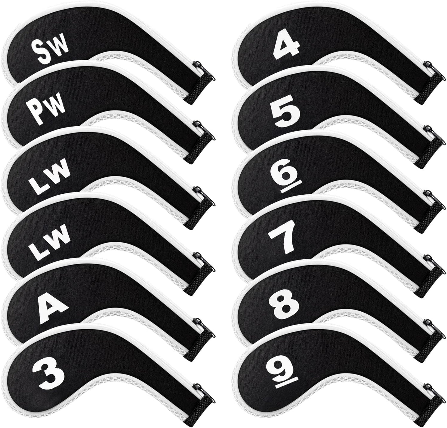Golf 12pcs Thick Synthetic Golf Iron Head Covers Set Headcover Fit All Brands Callaway Ping Taylormade Cobra Etc. Also Custom Name