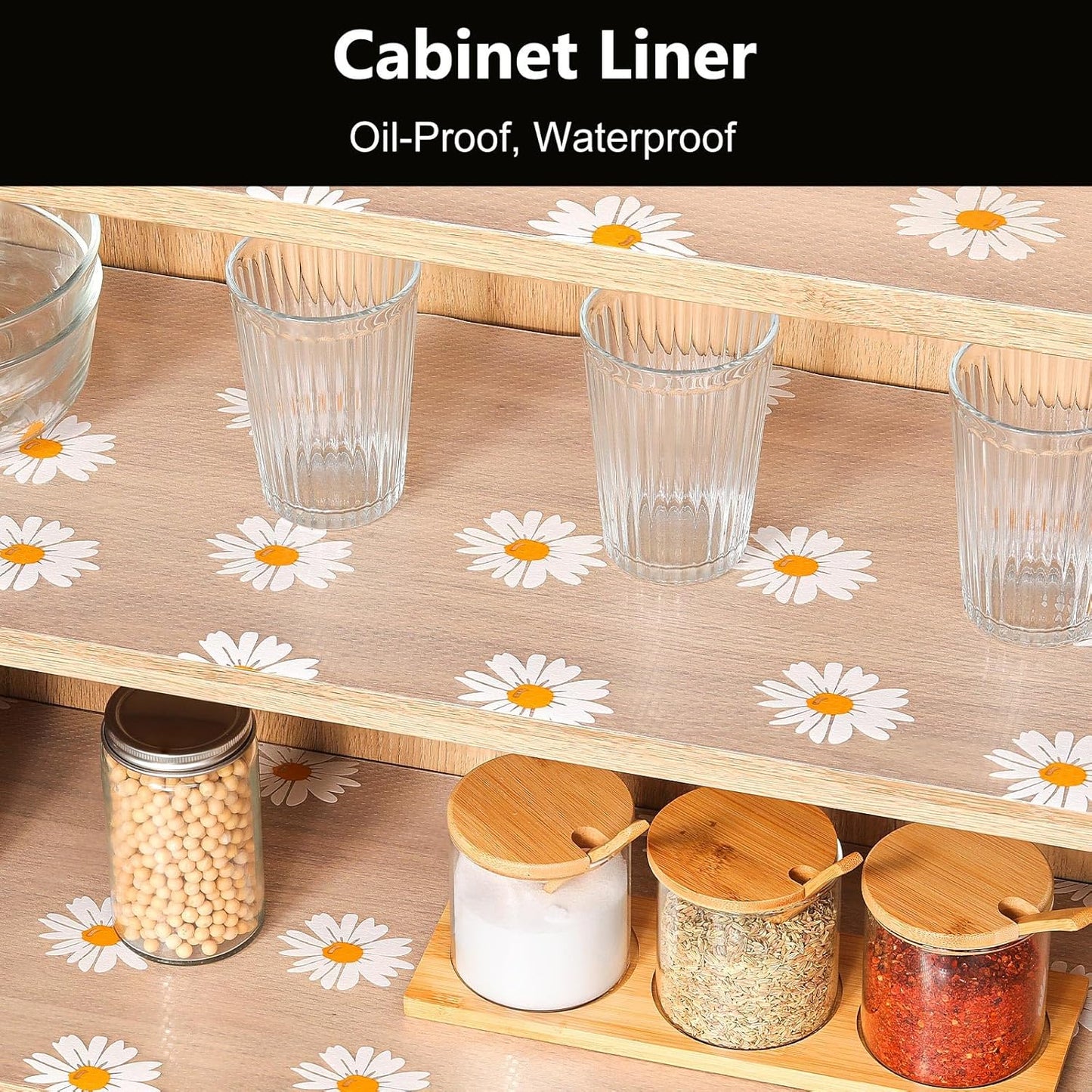 INNOLITES Shelf Liners for Kitchen Cabinets – Drawer Liner Waterproof & Oil-Proof, Non-Adhesive EVA Mat – Durable & Washable – for Shelves, Cupboard, Dresser 23.6" x 360"