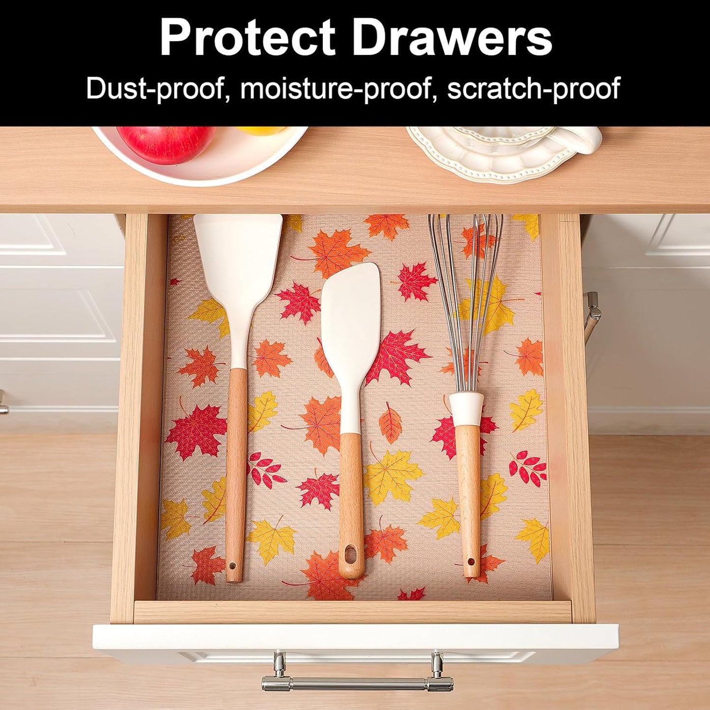 Cooyes Shelf Paper for Kitchen Cabinets Non Adhesive, Waterproof & Oil-Proof Kitchen Drawer Liner for Refrigerator Drawer Fridge Cupboard (11.8 Inch W x 236 Inch L, Pumpkin Orange)