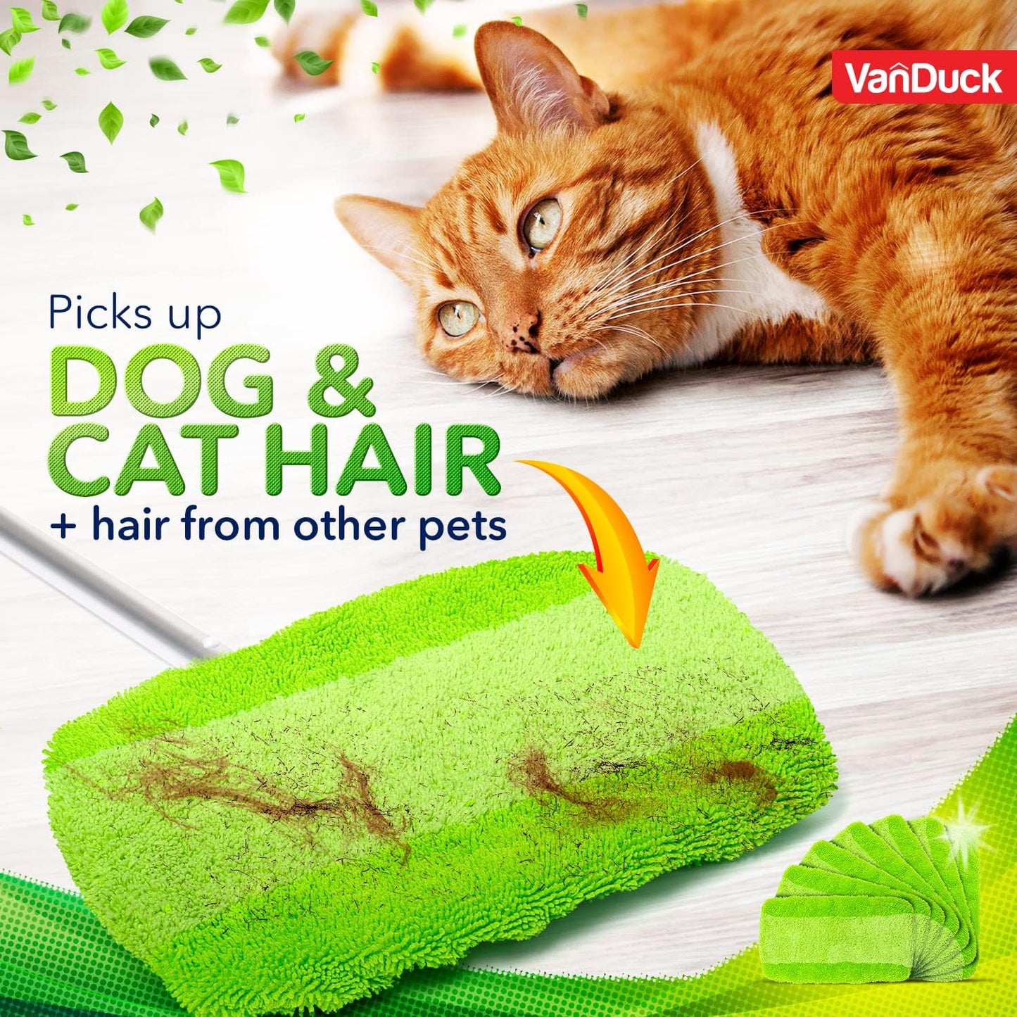 VanDuck Reusable Mop Pads Compatible with Swiffer Sweeper (2-Pack) - Washable Microfiber Mop Pads for Wet & Dry Use - All Purpose Floor Mopping and Cleaning Product