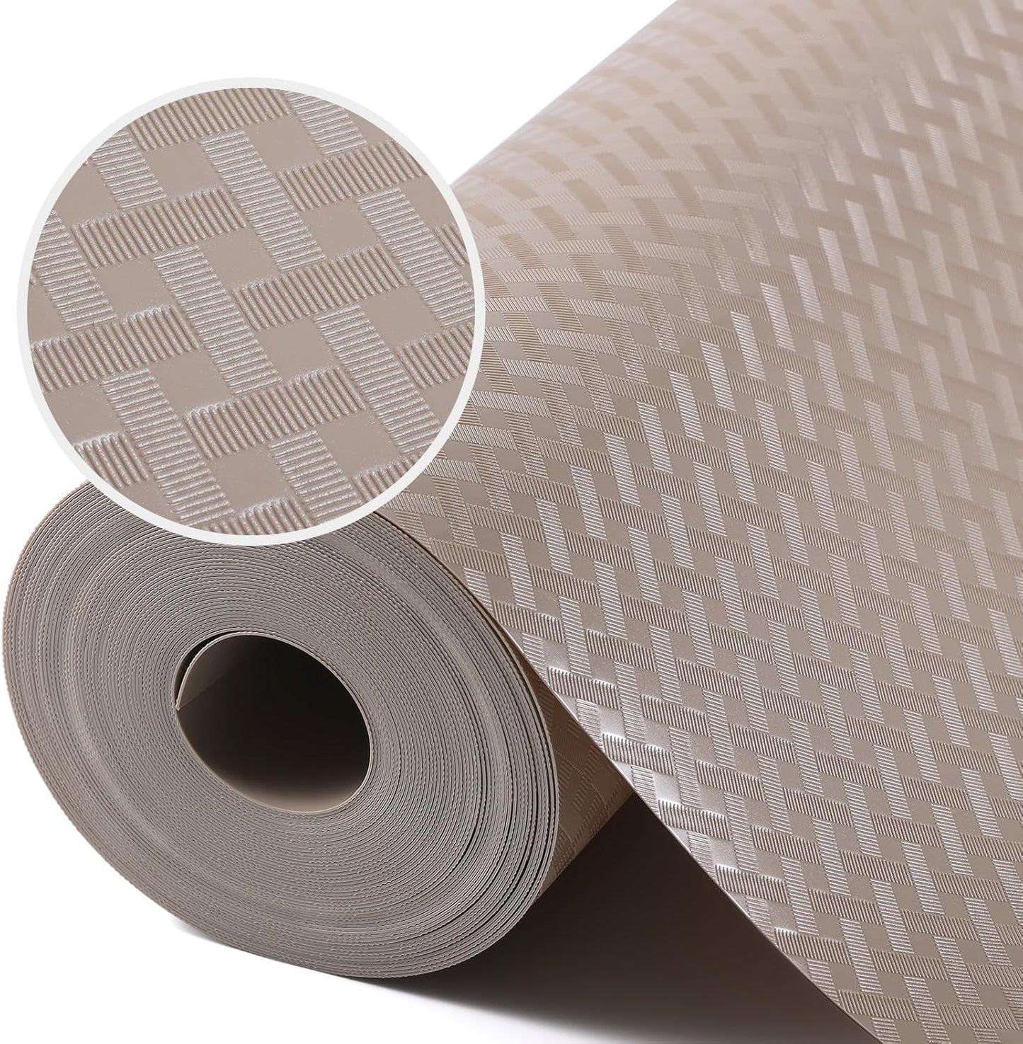 Beige Shelf Liners for Kitchen Cabinets Refrigerator Liners Waterproof & Oil-Proof Kitchen Cupboard Liner Drawer Mats EVA Material Non Adhesive Fridge Liner for Shelves 23.6 x 157.4 Inches