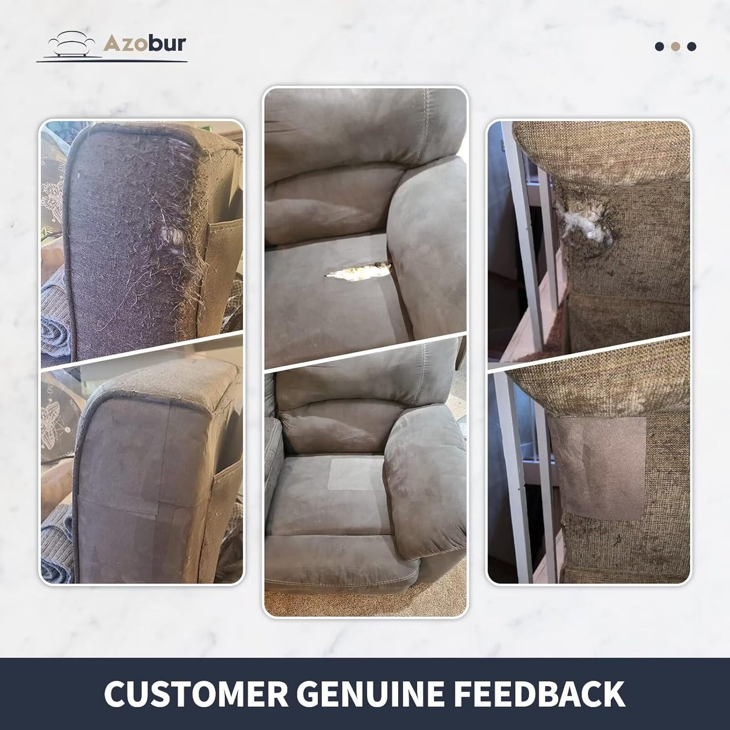 Azobur Velvet Patch,Self-Adhesive Rectangular Flannel Fabric Patch,Multicolor Available Anti Scratch Velvet 8X11 Inch Peel and Stick for Sofas, Automotive Interior, Handbags,and Pillow (Brown)