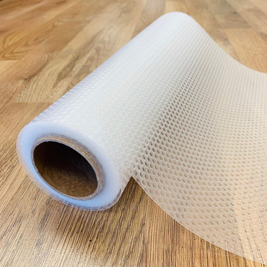 EVALAND 13.8" x 20 FT Non-Slip Shelf Liner, Non-Adhesive, BPA-Free, Waterproof Pantry Liner for Shelves, Easy to Cut, Oil-Proof Shelf Liners for Kitchen, Cabinets, Drawers, Refrigerator, Clear