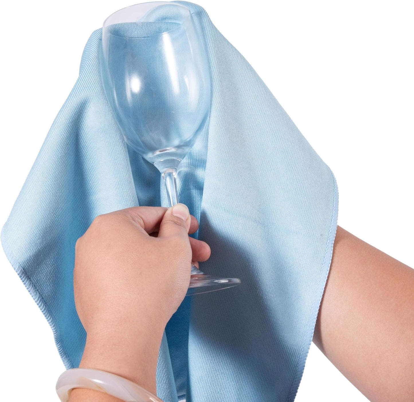 KLNYOO Microfiber Glass Cleaning Cloths Lint Free Streak Free Quickly and Easily Clean Windows & Mirrors Without Chemicals Polishing Cloth 16x16 Inch 8 Pack Blue