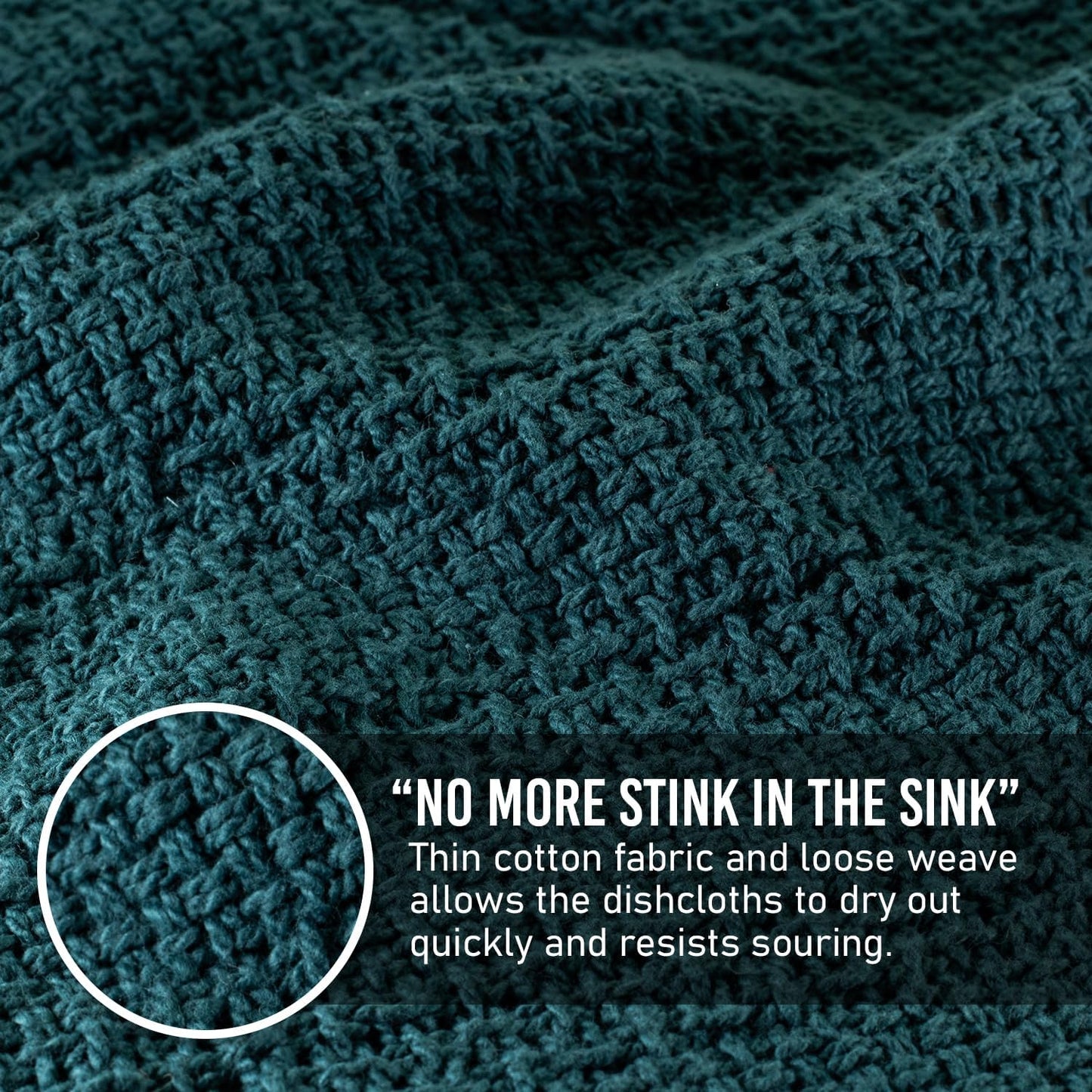 Old Fashion 100% Cotton Dishcloths - Set of 4 Mixed Colors - 2 Teal /2 Natural -11" x 11"