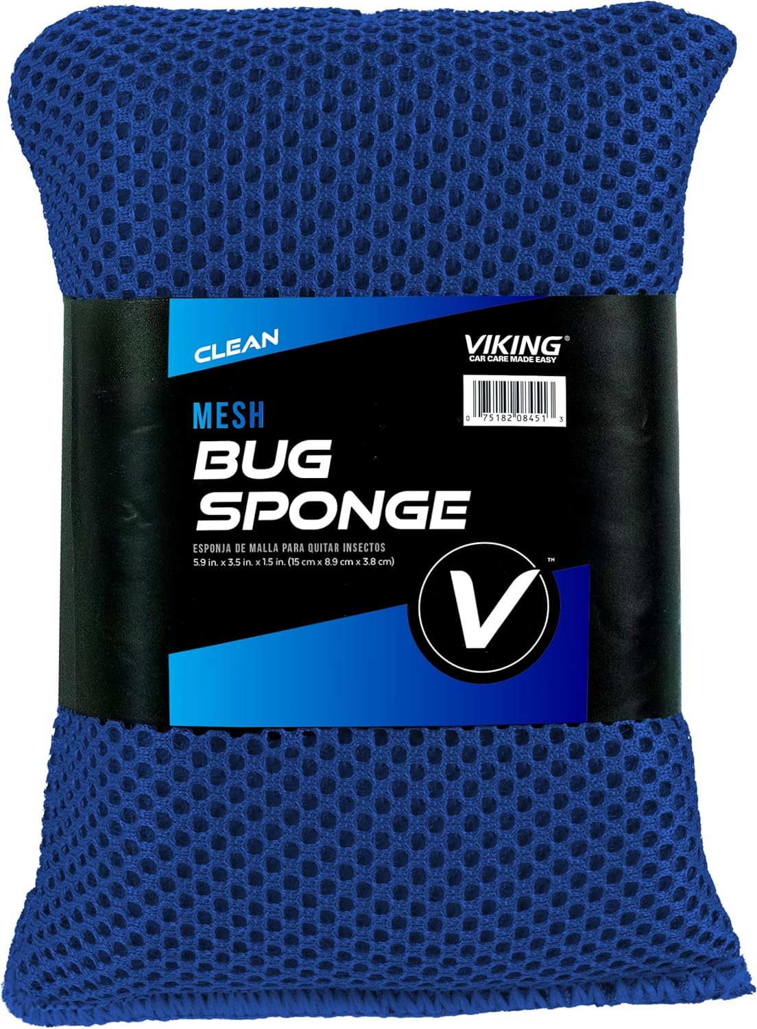 VIKING Mesh Bug Sponge, Car Wash Sponge for Cleaning Bugs and Tar, Colors Vary, 4 inch by 6 inch, 1 Pack