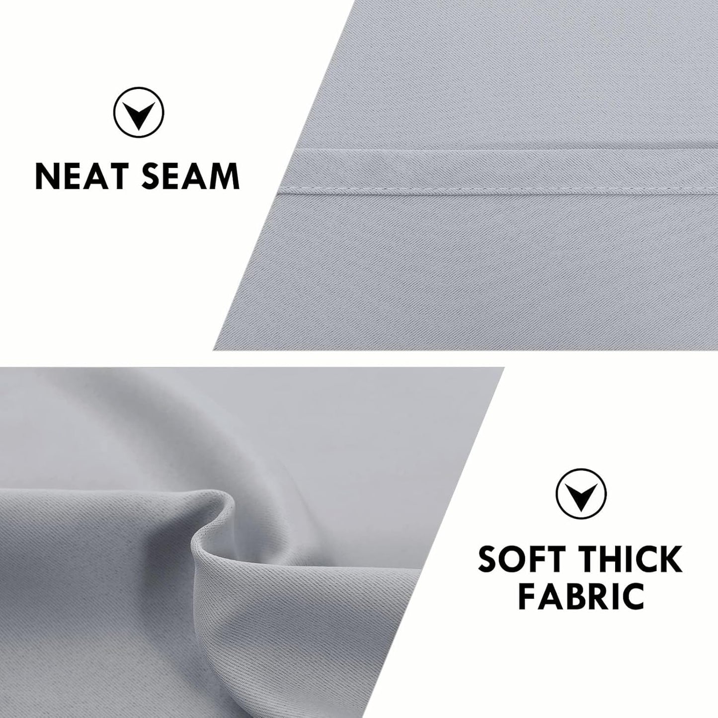 DWCN Blackout Curtains for Living Room Thermal Insulated, Energy Saving & Noise Reducing Bedroom Curtains, Silver Grey, W 70x L 84 Inch, Set of 2 Rod Pocket Curtain Panels